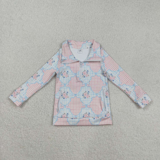 Pink floral With Zipper Jacket GT1062