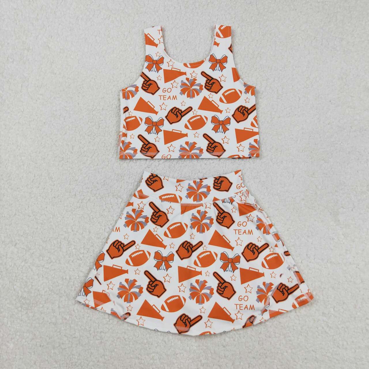 Orange football Bow athletic Girls Skort GSD2695
