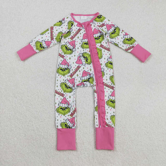 Christmas Green Cartoon long sleeves Baby Romper LR2495
