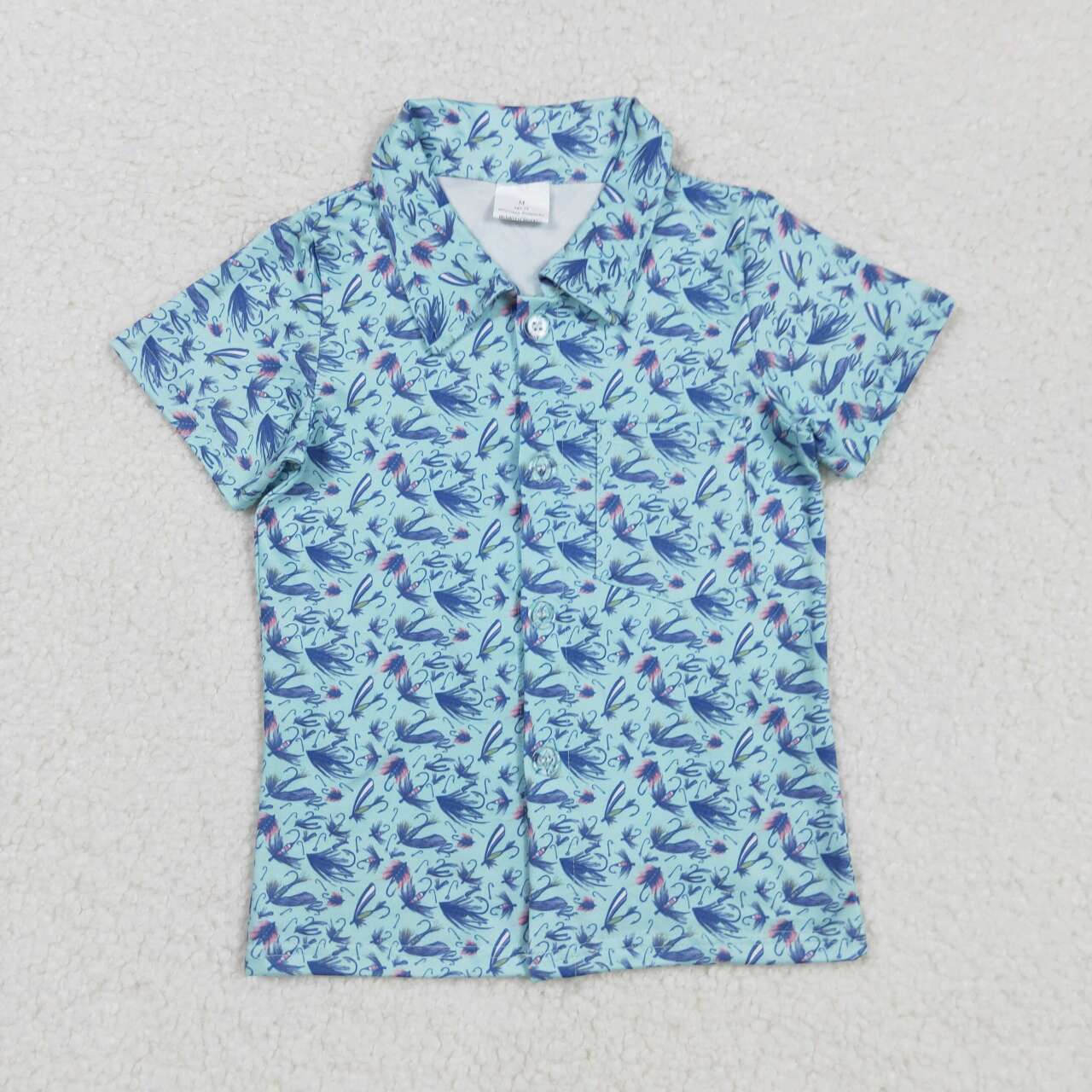 Blue print short sleeve Shirt BT1296