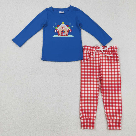 Christmas Embroidered Blue Candy Boy Set BLP1151