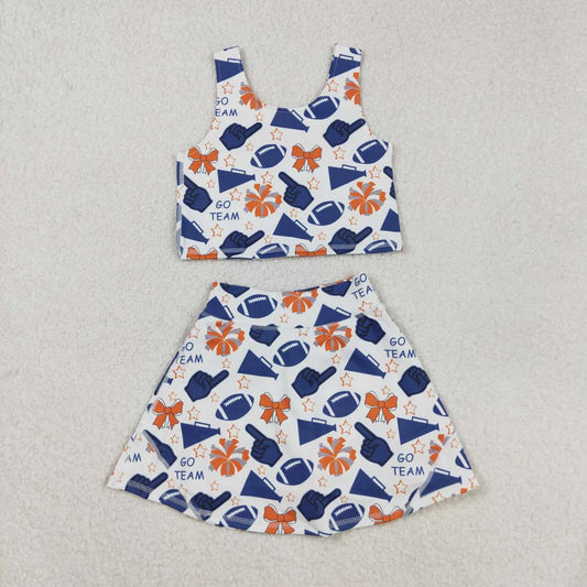 athletic Football Go Team girls skort set GSD2694