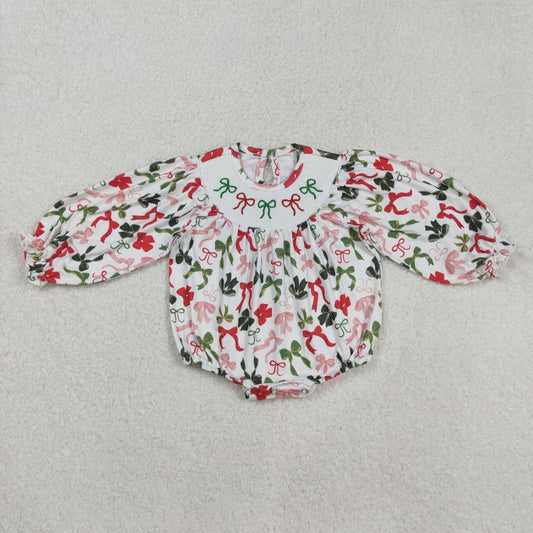 Merry Christmas bow Smock Baby Romper LR2185