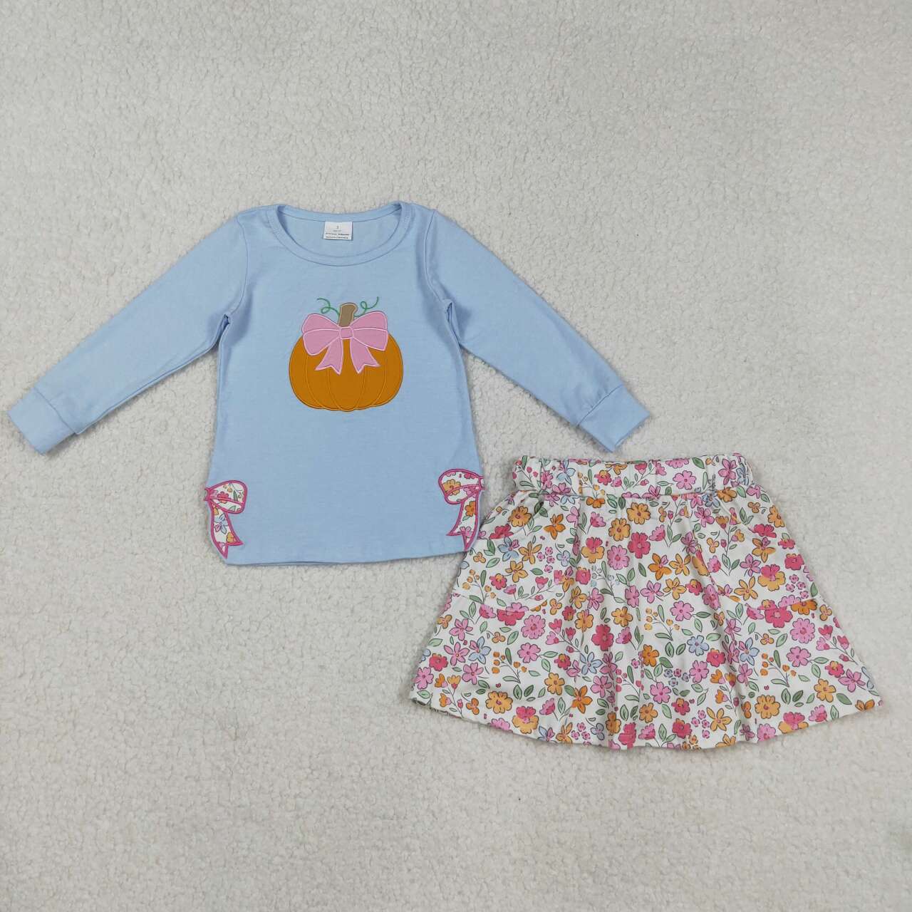 Fall floral pumpkin Girls Set GLD1172