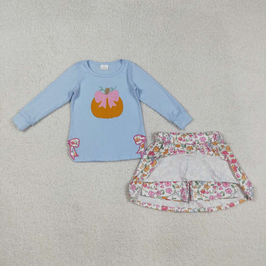 Fall floral pumpkin Girls Set GLD1172