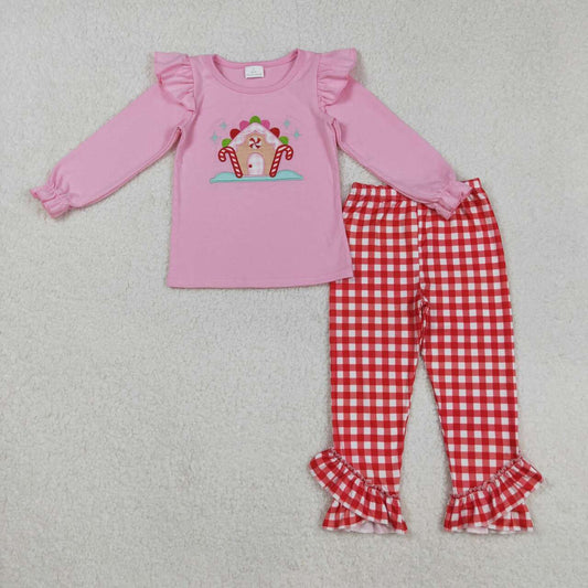 Christmas Candy Pink Plaid Girls Set GLP2523
