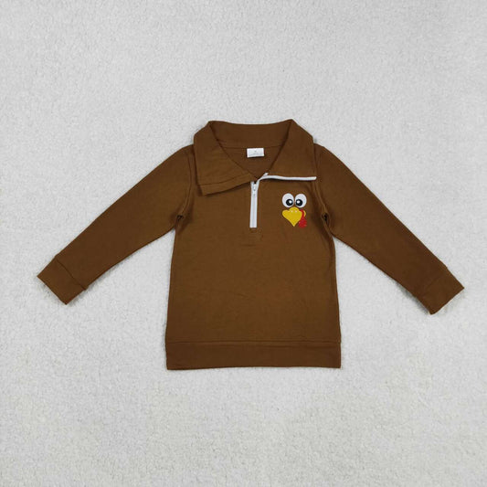 Thanksgiving embroidered turkey Shirt BT1265