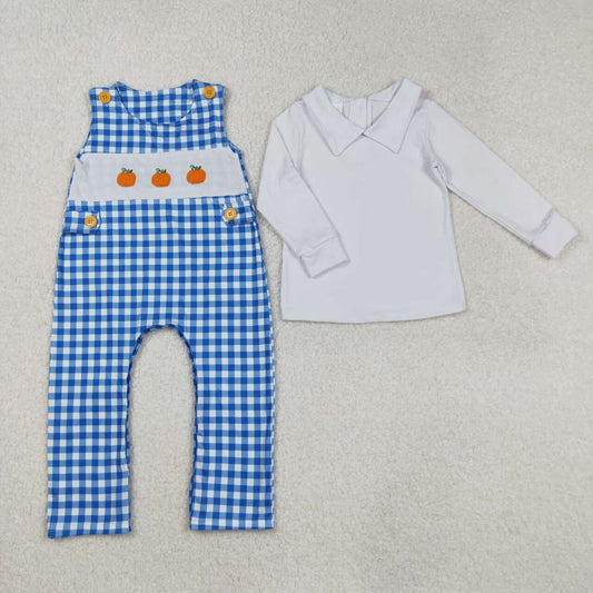 2pc Halloween pumpkin kids overall outfits