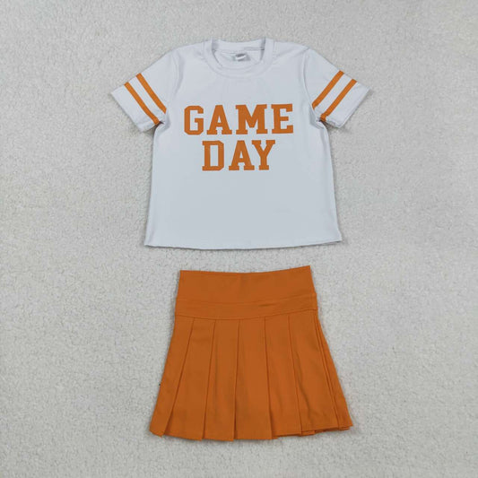 Orange game day Active Short Girls Set GSD2761