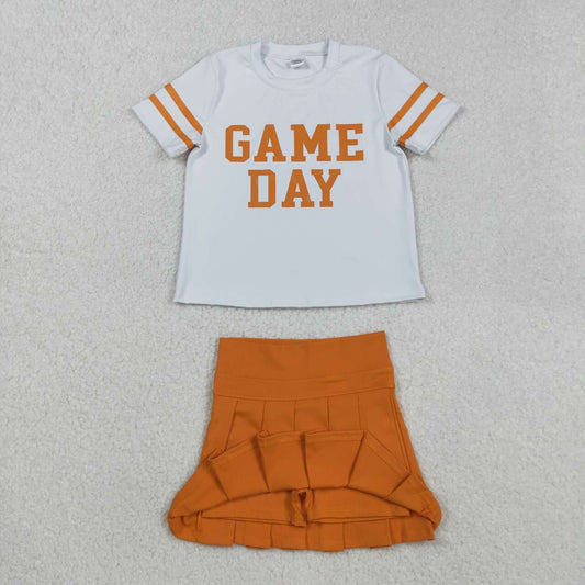 Orange game day Active Short Girls Set GSD2761