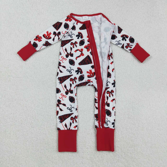 football GO team full zip baby romper LR2512