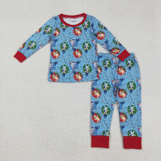 Christmas Blue Cartoon Kids pajamas BLP0638