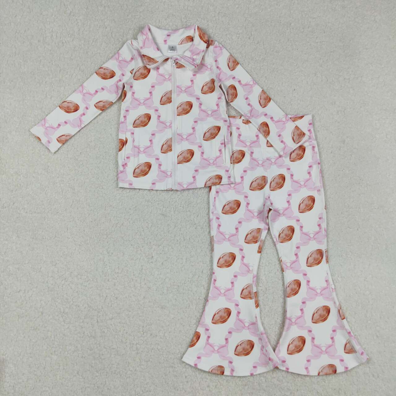 Baseball print yoga girl Bell pants set GLP2499