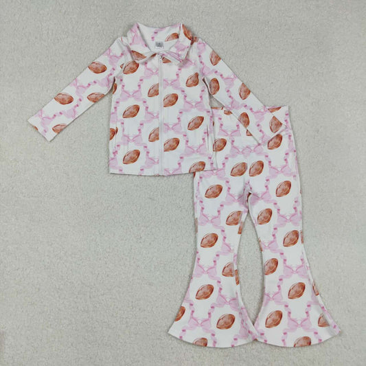 Baseball print yoga girl Bell pants set GLP2499