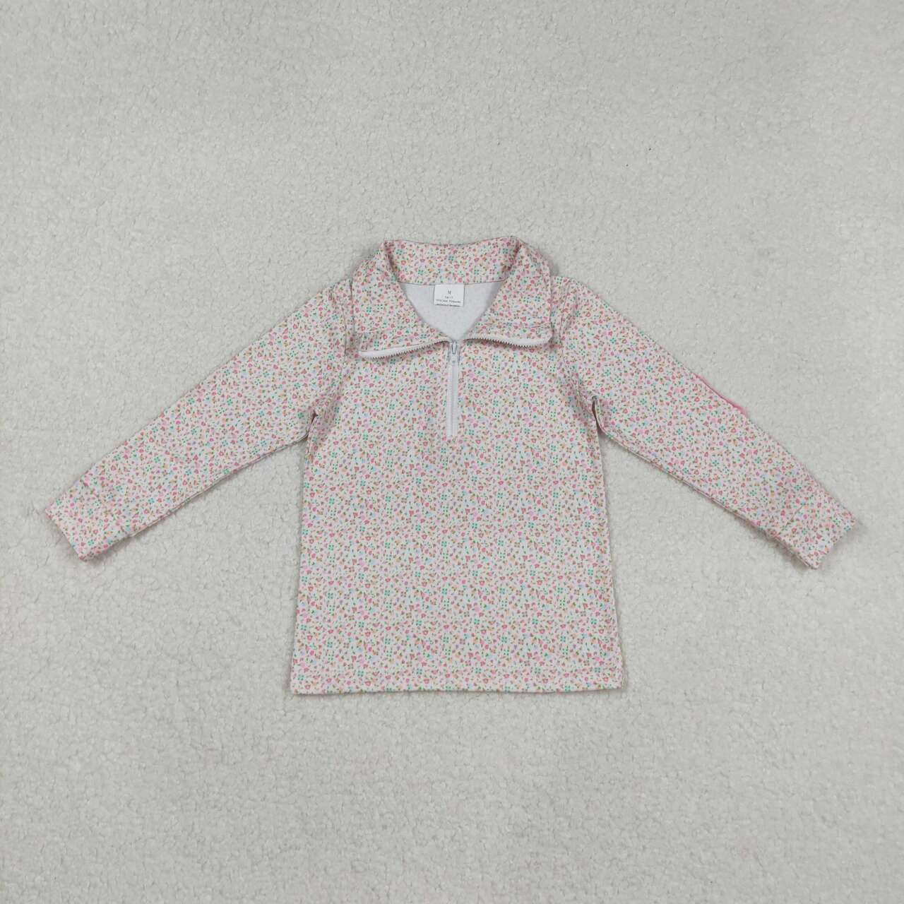 floral half Zip Pullover