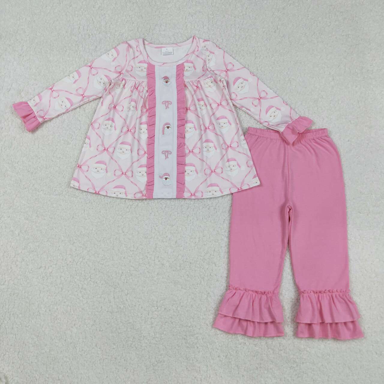 Christmas embroidery Santa Bow Girls set GLP2364
