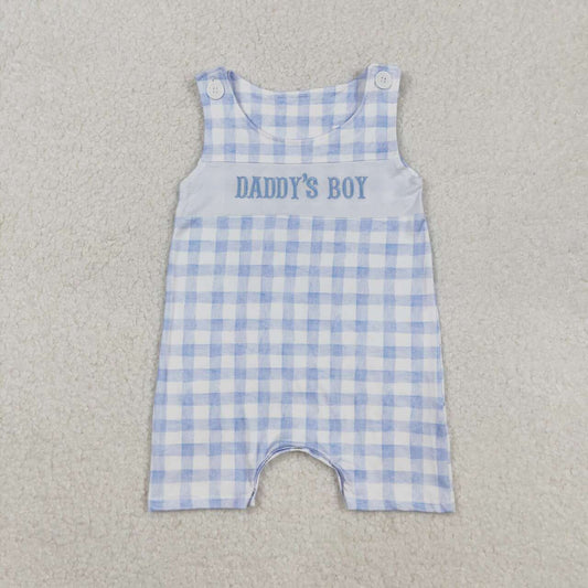 Plaid embroidered DADDY'S Baby Romper SR2945