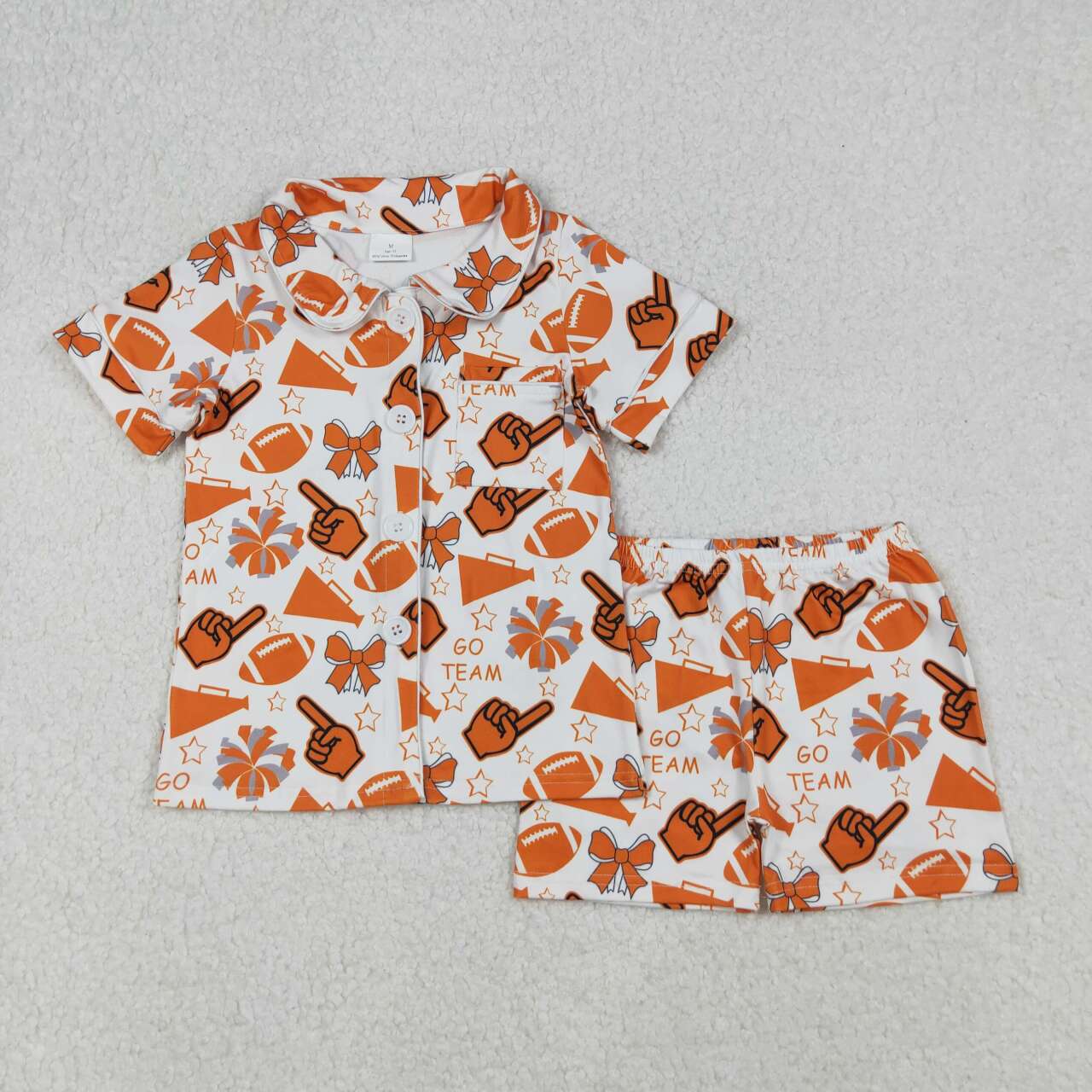 Football Orange Go Team Kids Pajamas GSSO2676