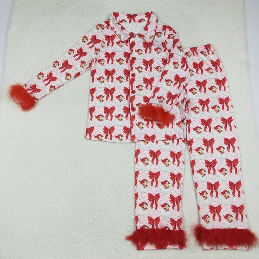 Adult Christmas Red Santa Feather Pajamas GLP2715