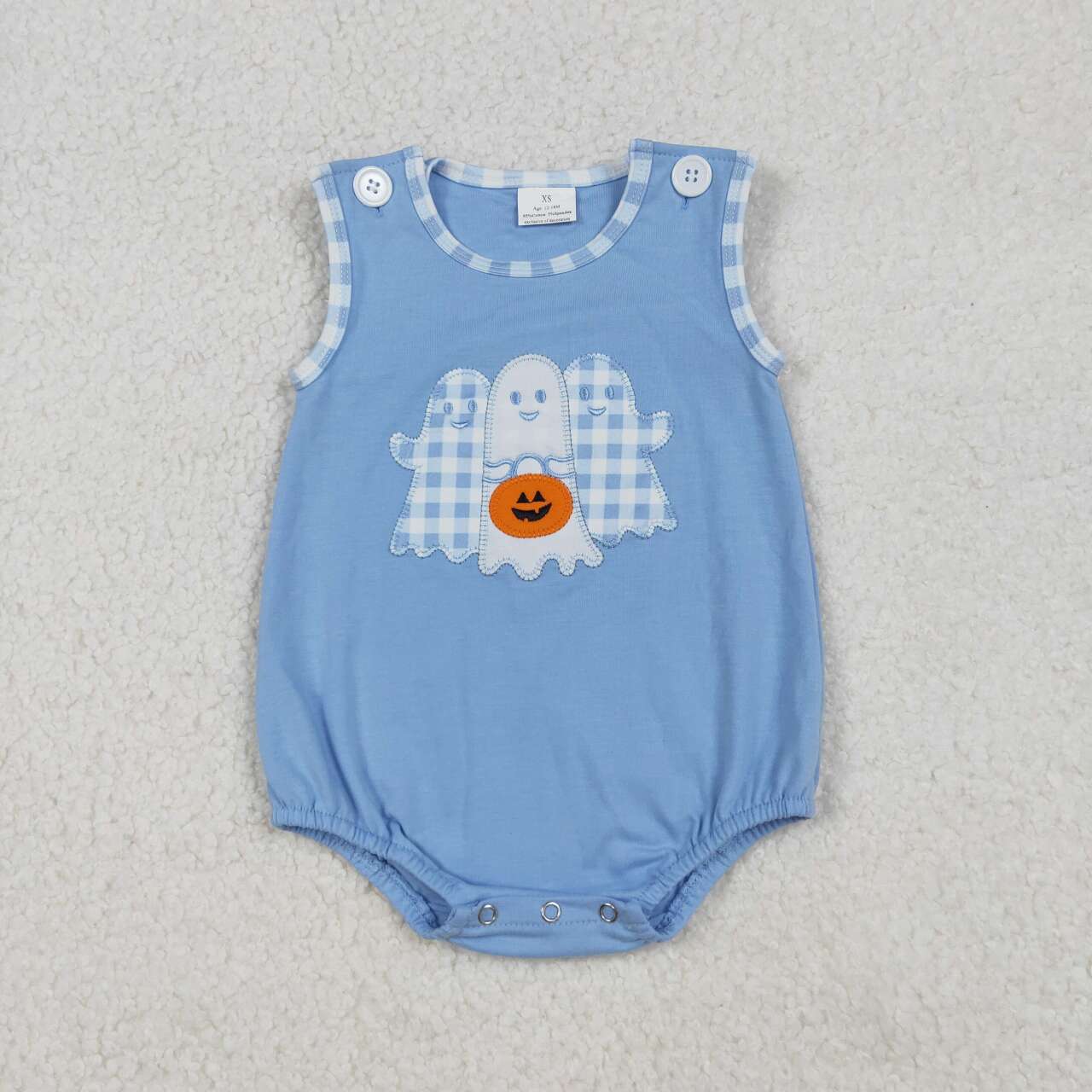 Halloween Pumpkin Dog Embroidery Baby Romper SR3197