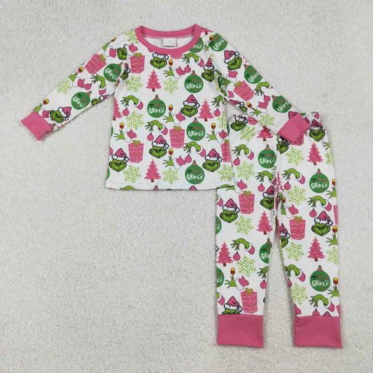 Christmas pink cartoon Kids pajamas GLP2733