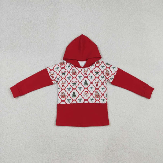 Christmas Red Bow Santa print hoodies GT1042