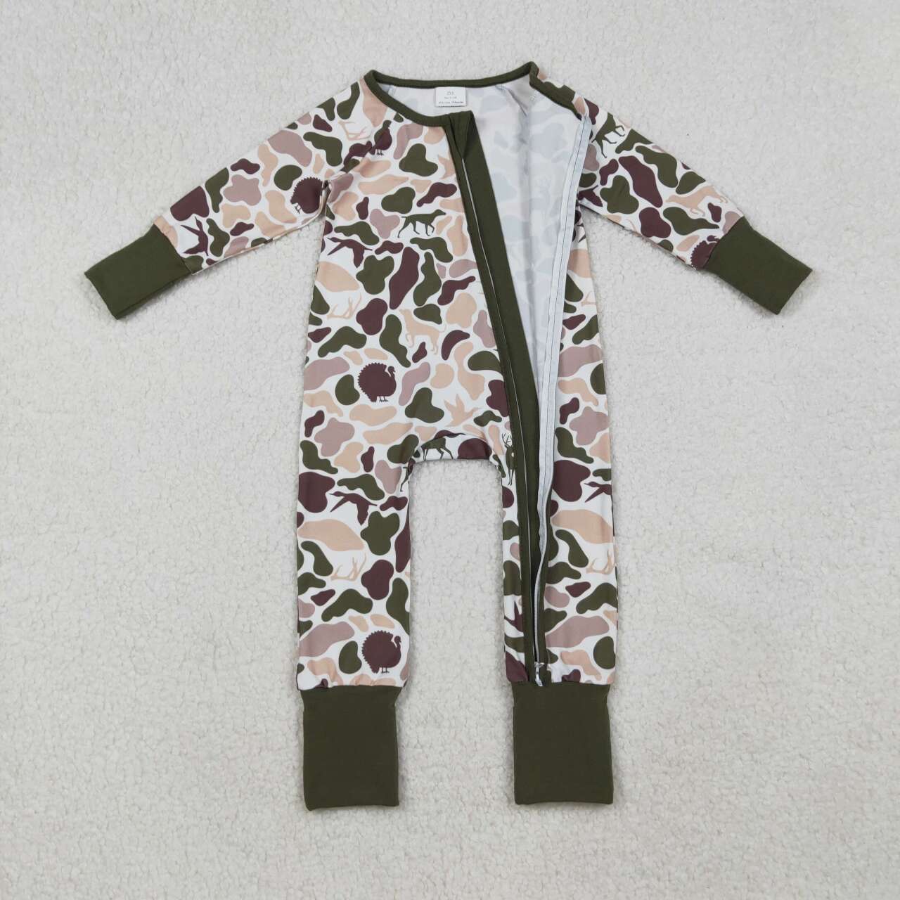 hunting Duck Camo full zip Baby Romper LR2590