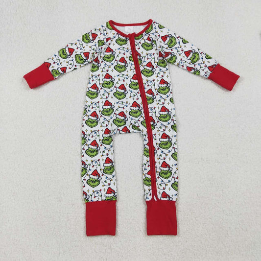 Christmas Red Cartoon full zip Baby Romper LR2574