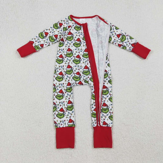 Christmas Red Cartoon full zip Baby Romper LR2574