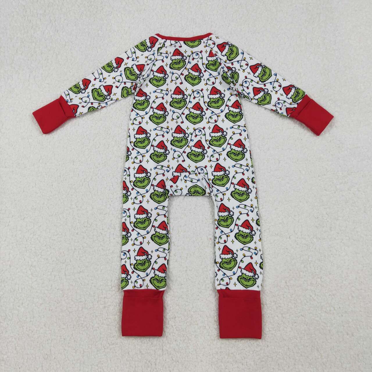 Christmas Red Cartoon full zip Baby Romper LR2574