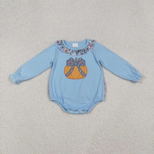 Halloween embroidery pumpkin long sleeve Baby Romper LR2441