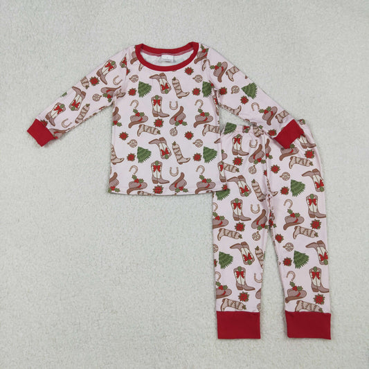 Christmas pink boots Kids pajamas GLP2729