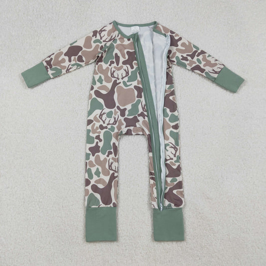 Camo Duck Zipper Baby Romper LR2582