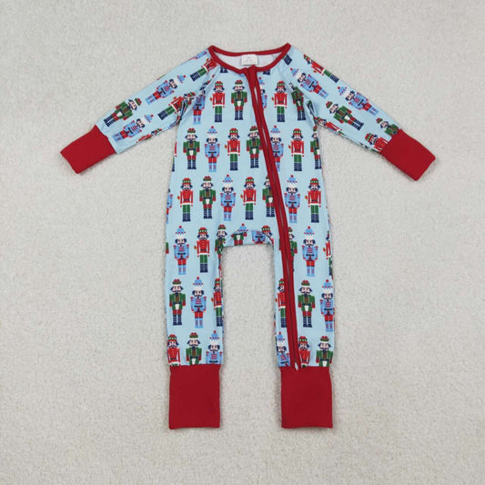 Christmas blue cartoon Zipper Baby Romper LR2599
