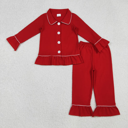 Christmas Red Button Girls Pajamas GLP2789