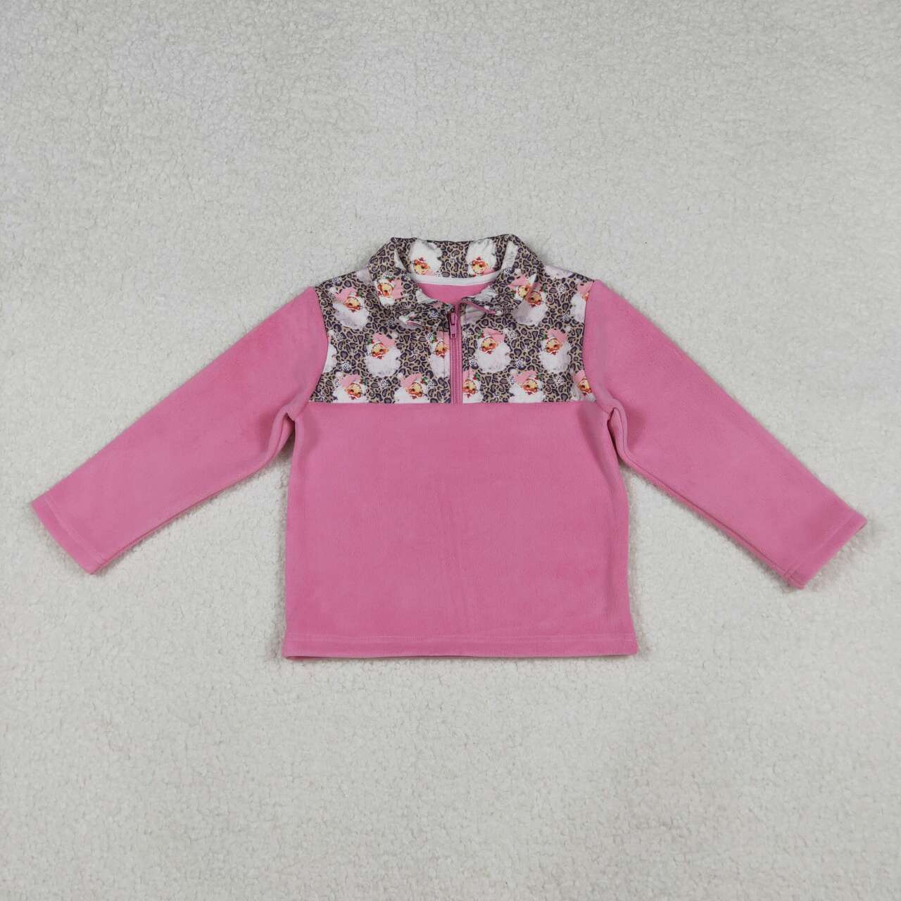 Christmas Leopard Santa Half zip Sherpa GT1151