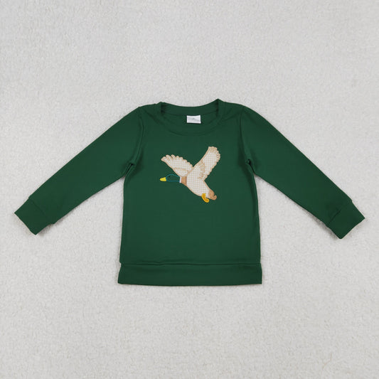 Green Embroidery Duck Long sleeve Shirt BT1334