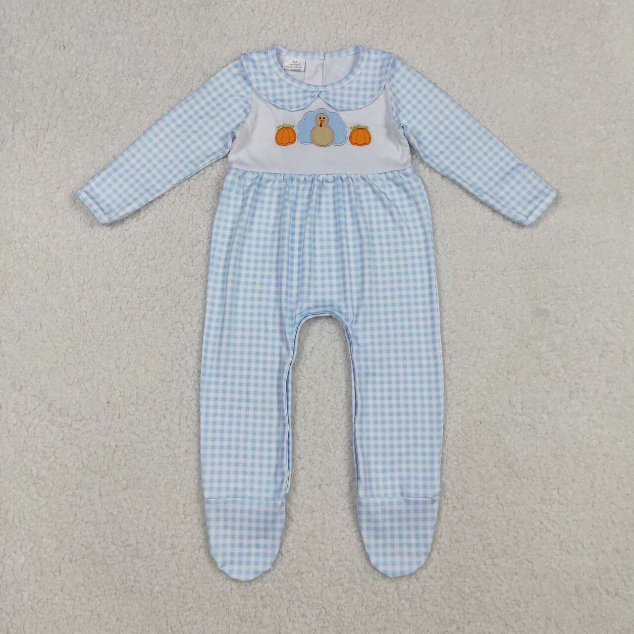 halloween Embroidery pumpkin Baby Romper LR2561