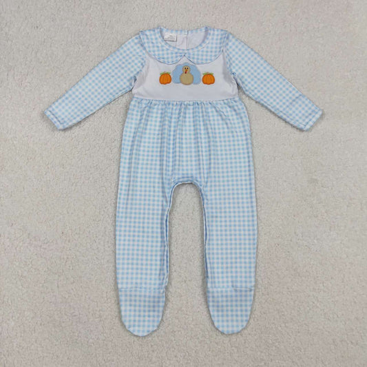 halloween Embroidery pumpkin Baby Romper LR2561