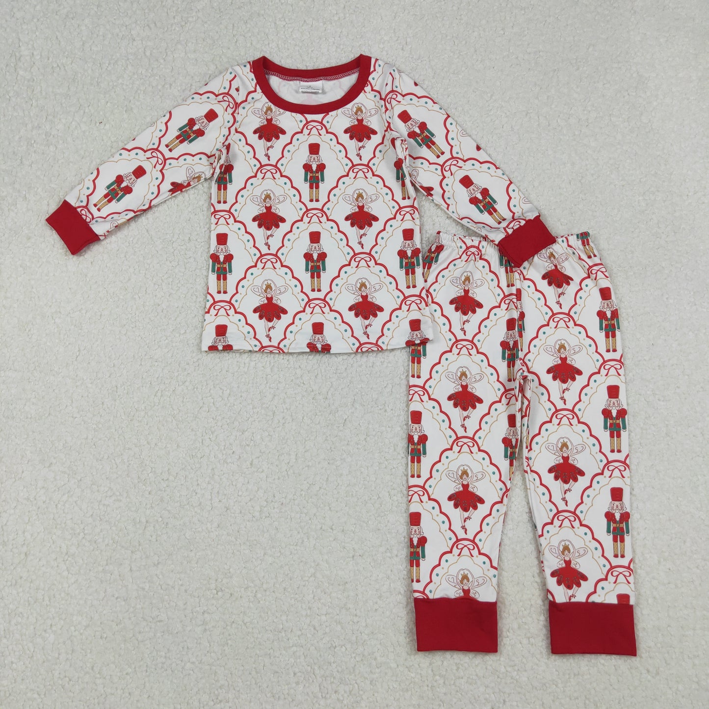 Christmas red long sleeve kids pajamas