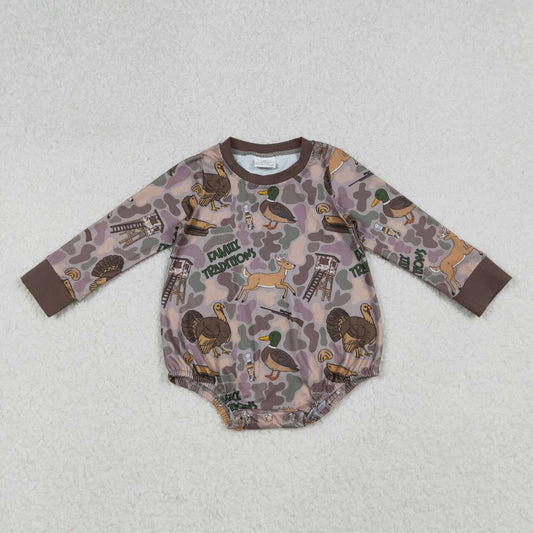 Camo Duck long sleeve Baby Romper LR2440