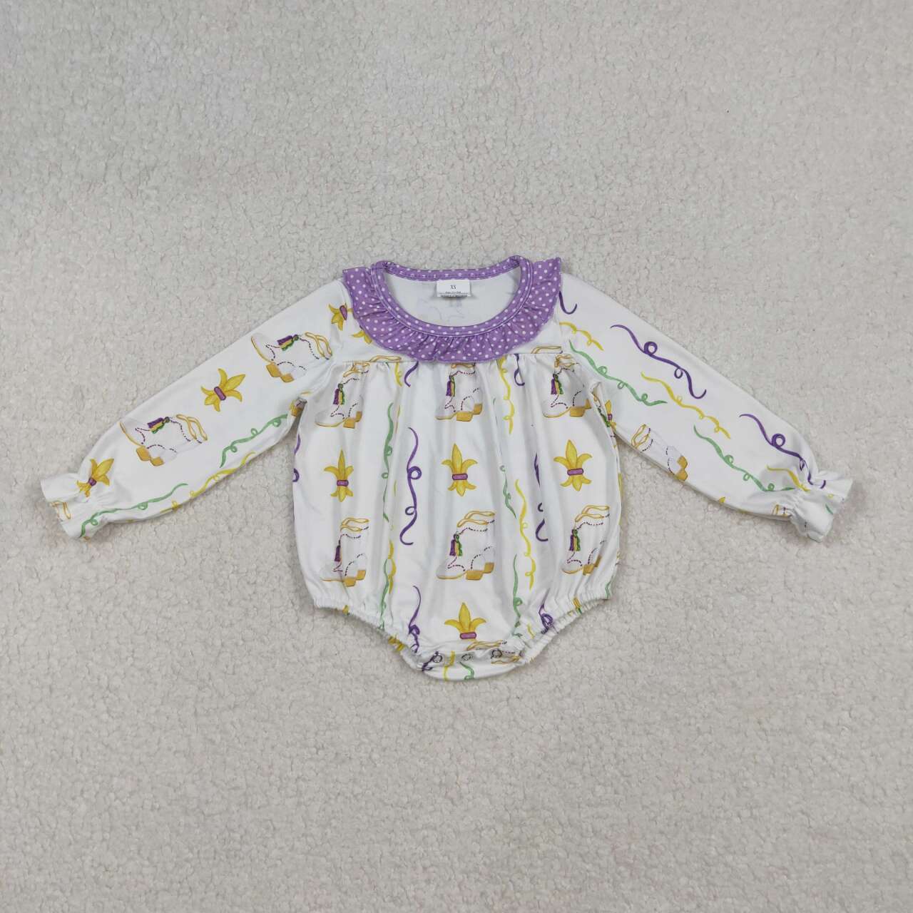 purple dots long sleeve Baby Romper LR2042
