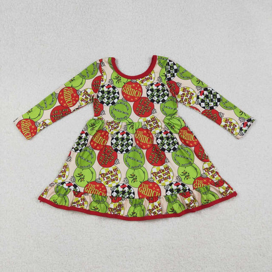 Christmas Green Cartoon Girls Dress GLD1296
