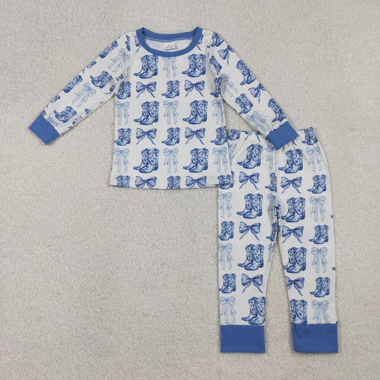 Bow boots long sleeve kids pajamas GLP2583