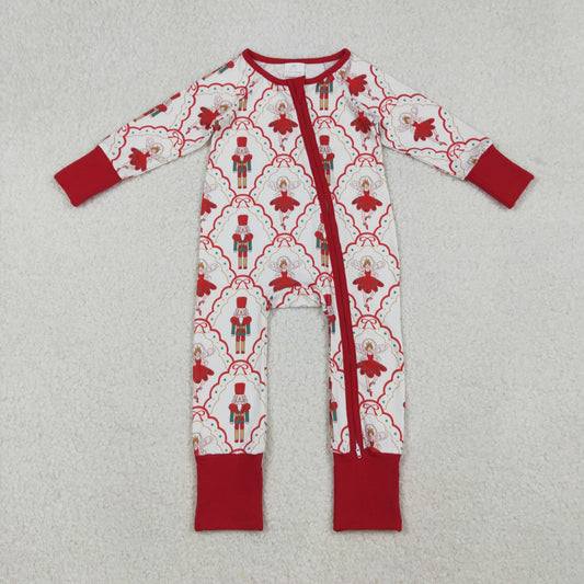 Christmas red cartoon Full Zipper Baby Romper LR2633
