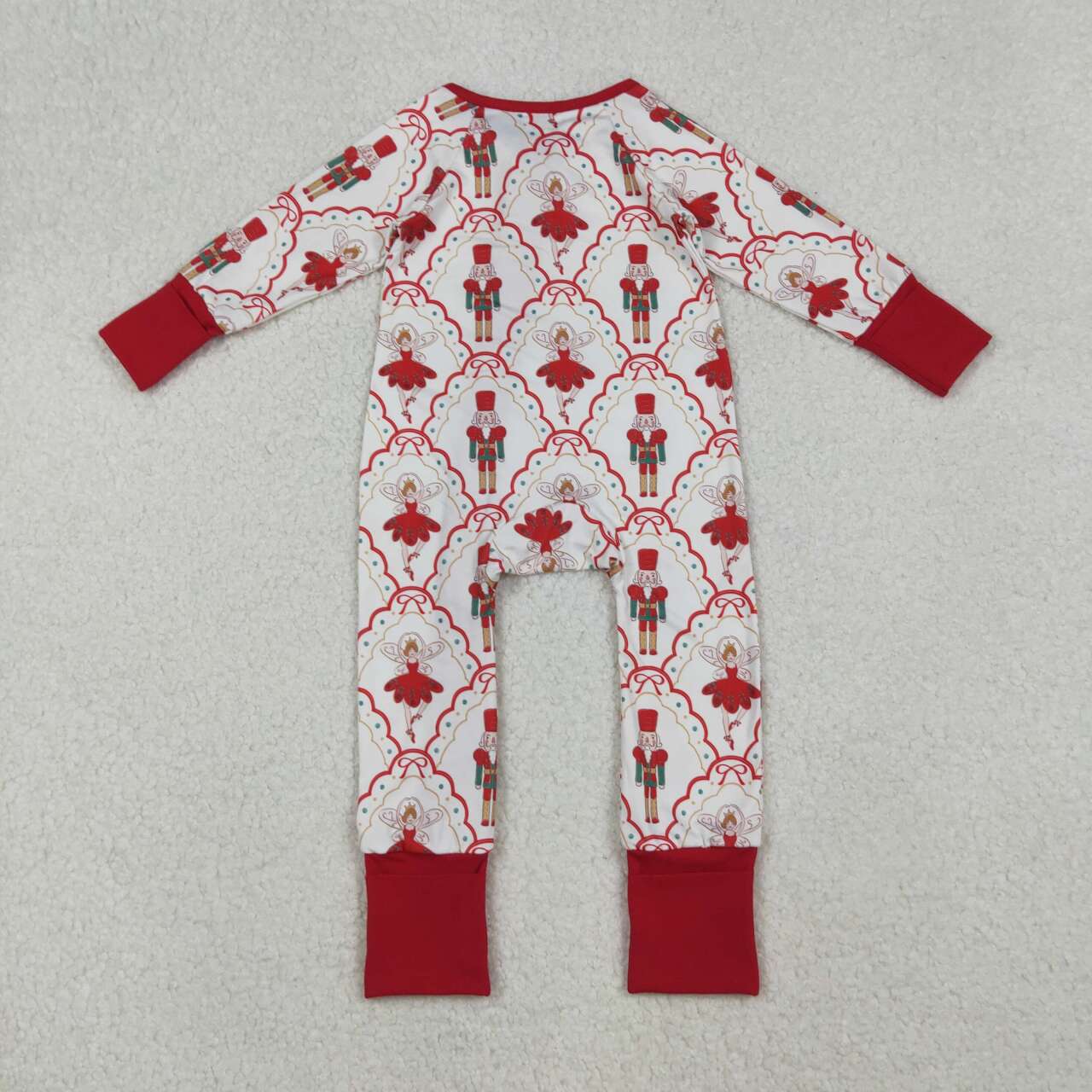 Christmas red cartoon Full Zipper Baby Romper LR2633