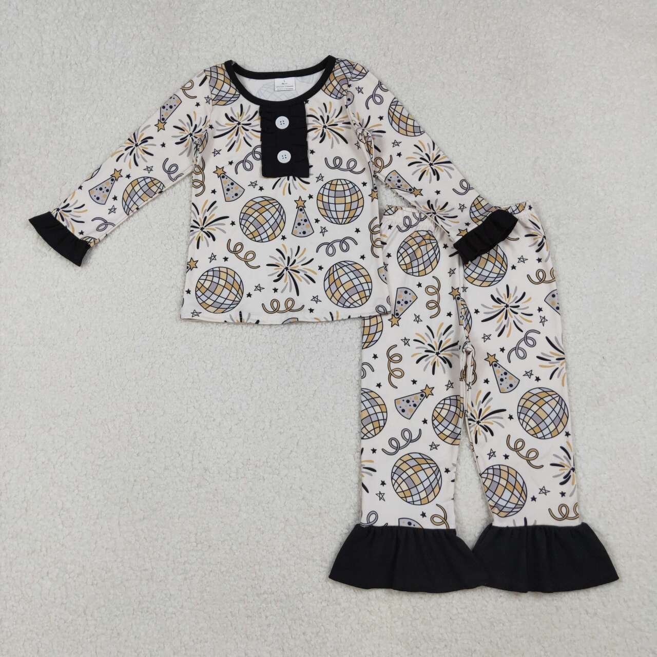 Happy new years long sleeve kids pajamas GLP2563