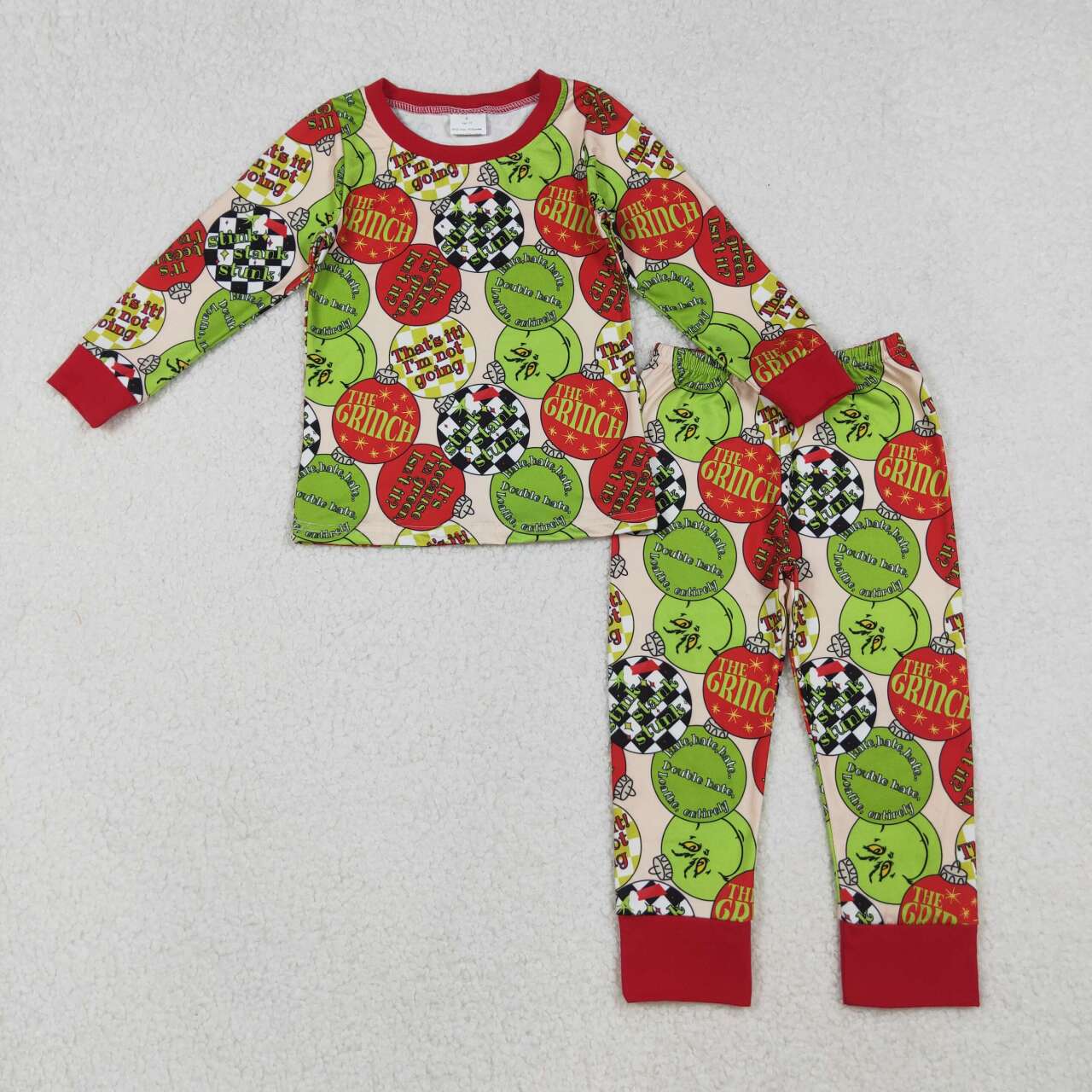 Christmas cartoon long sleeve kids pajamas BLP1282