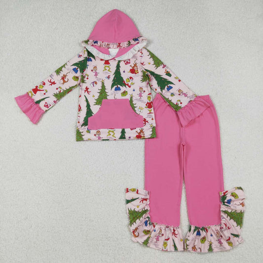 Christmas pink Tree Cartoon jogger Set GLP2709