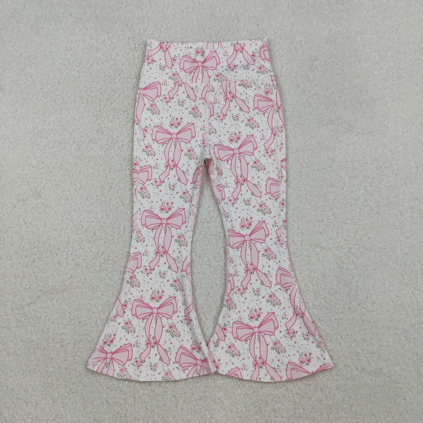 Pink Bow Yoga Bell Pants P0773